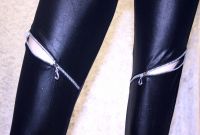 Glanzleggings, M-L, Wetloookleggings mit fuktionsfigen Reisvers