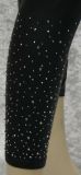 Glanzleggings, M-L, Wetloookleggings mit silbergrauen Strass