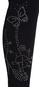 Girl Leggings blickdicht, Besatz mit Strass/Glitzer 