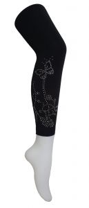 Girl Leggings blickdicht, Besatz mit Strass/Glitzer 