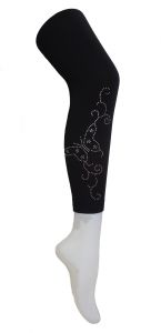 Girl Leggings blickdicht, Besatz mit Strass/Glitzer 