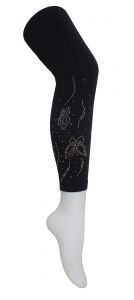 Girl Leggings blickdicht, Besatz mit Strass/Glitzer 